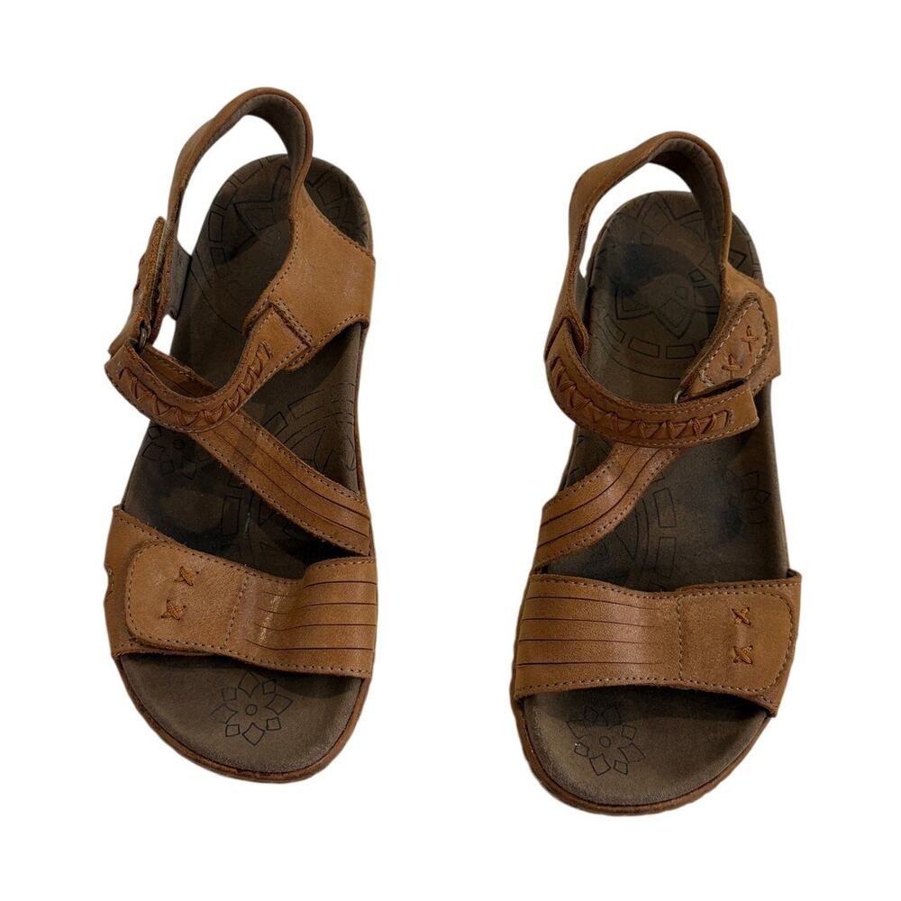 Taos Zenith Sandal Brown Leather Women 6 Comfort Adjustable Z-Strap Arch Support - Picture 2 of 13